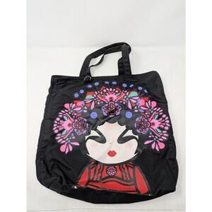 Vivienne Tam Black Graphic Geisha Tote Bag